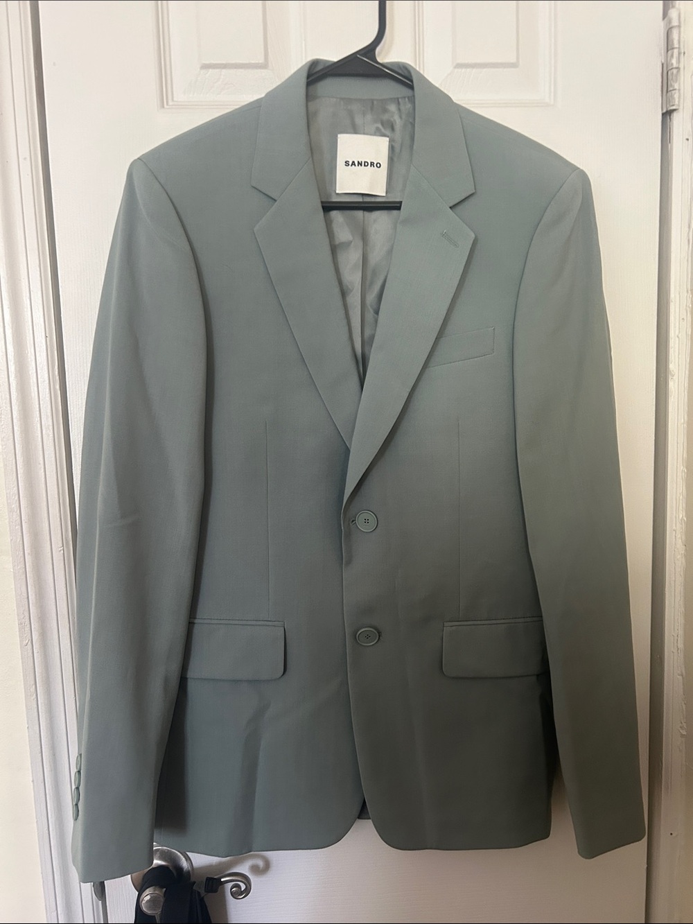 Sandro Men's Sage Green Tailored Two-Button Blazer